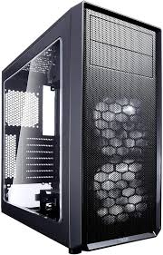 Focus G Mid Tower with windows, no power supply, and two pre-installed Fractal Design Silent Series LL 120 mm White LED fans
