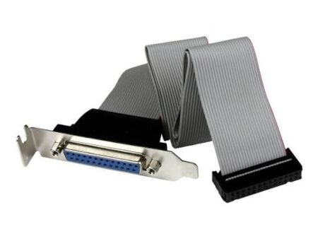 Low Profile Parallel Port Header Cable Adapter with Bracket – DB25 (F) to IDC26