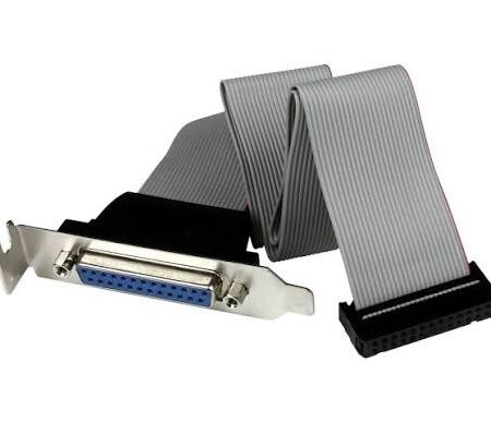 Low Profile Parallel Port Header Cable Adapter with Bracket – DB25 (F) to IDC26