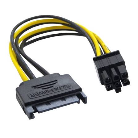 SATA Power to 6 Pin PCI Express Video Card Power Adapter Cable