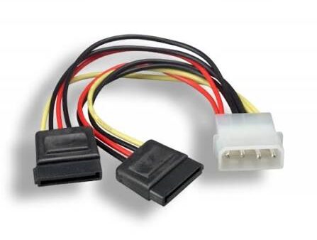 SATA Y Power Adapter Cable 15-pin SATA to 4-pin LP4