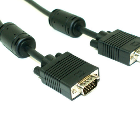 SVGA Super Shield HDB15 W/ Dual Ferrite M/M - Black