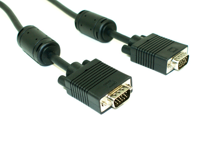 SVGA Super Shield HDB15 W/ Dual Ferrite M/M - Black