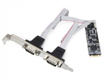 RS-232 + RS-422/485 DB9 Serial M.2 B+M Key Controller Card