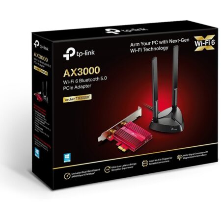 TP-Link Wifi 6 AX3000 PCIe dual band with Bluetooth and external antennas