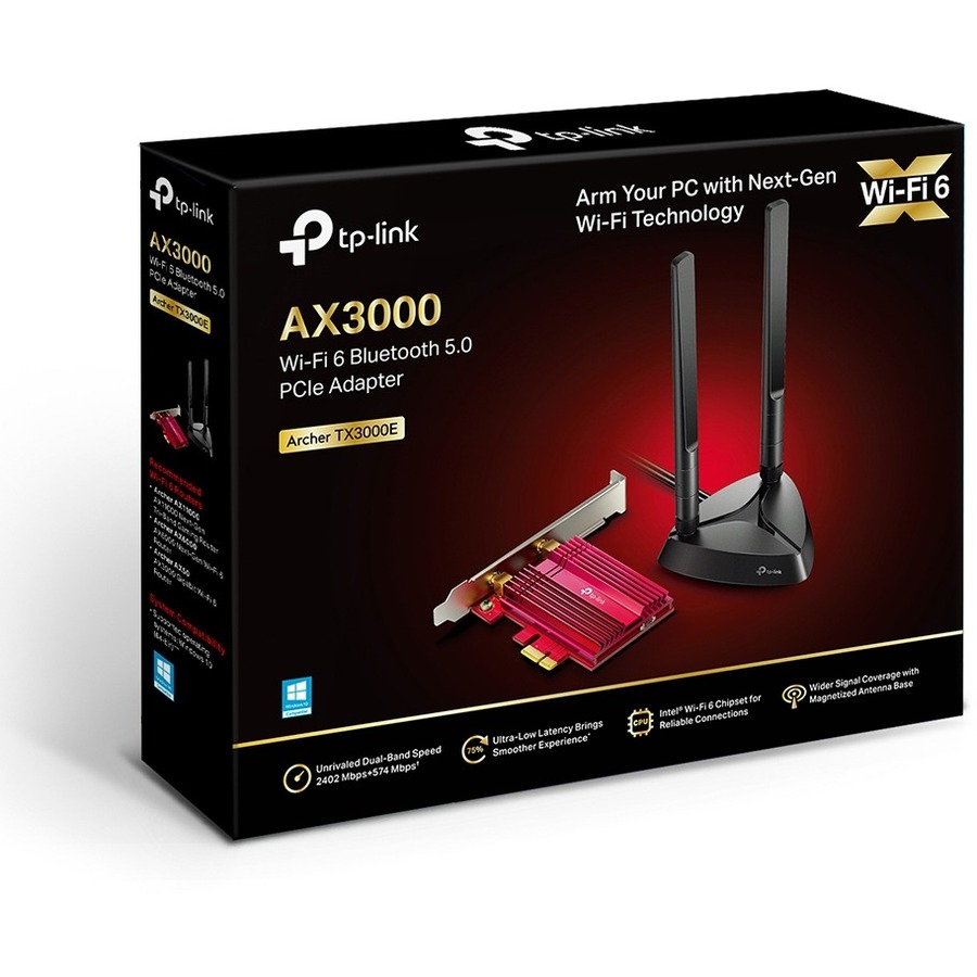 TP-Link Wifi 6 AX3000 PCIe dual band with Bluetooth and external antennas