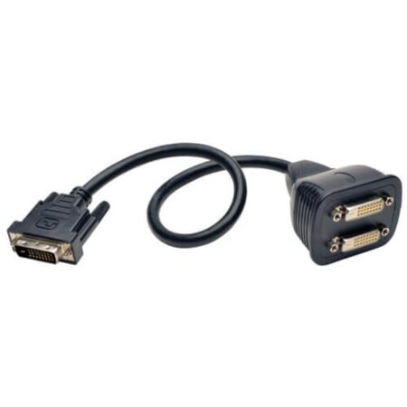 Tripplite DVI Y Splitter Cable, Digital Monitors (DVI-D M to 2x F), 1-ft