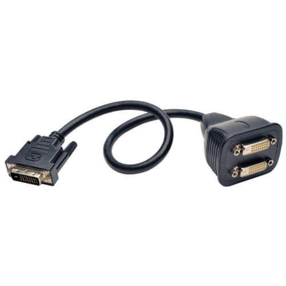DVI Y Splitter Cable, Digital Monitors (DVI-D M to 2x F), 1-ft