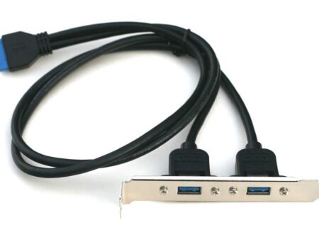 USB 3.0 20-Pin Motherboard Header Female to 2 x A Male Adapter