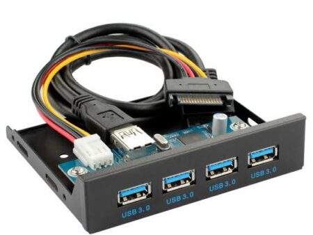 USB 3.0 4 Port Front Panel Hub for 3.5" Bay